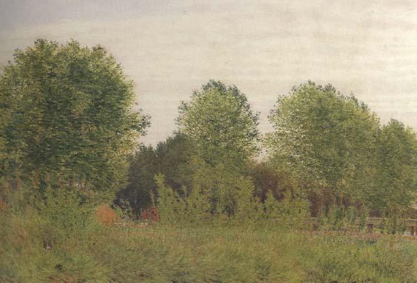 George Price Boyce.RWS Black Poplars at Pangbourne (mk46) oil painting picture
